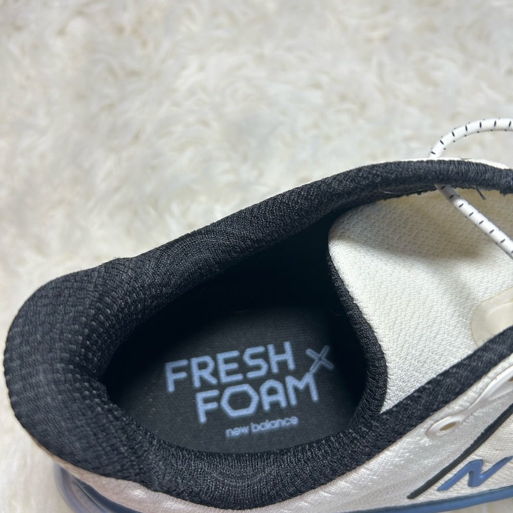 New Balance Men’s White & Blue Fresh Foam Athletic Sneakers - Picture 4 of 8